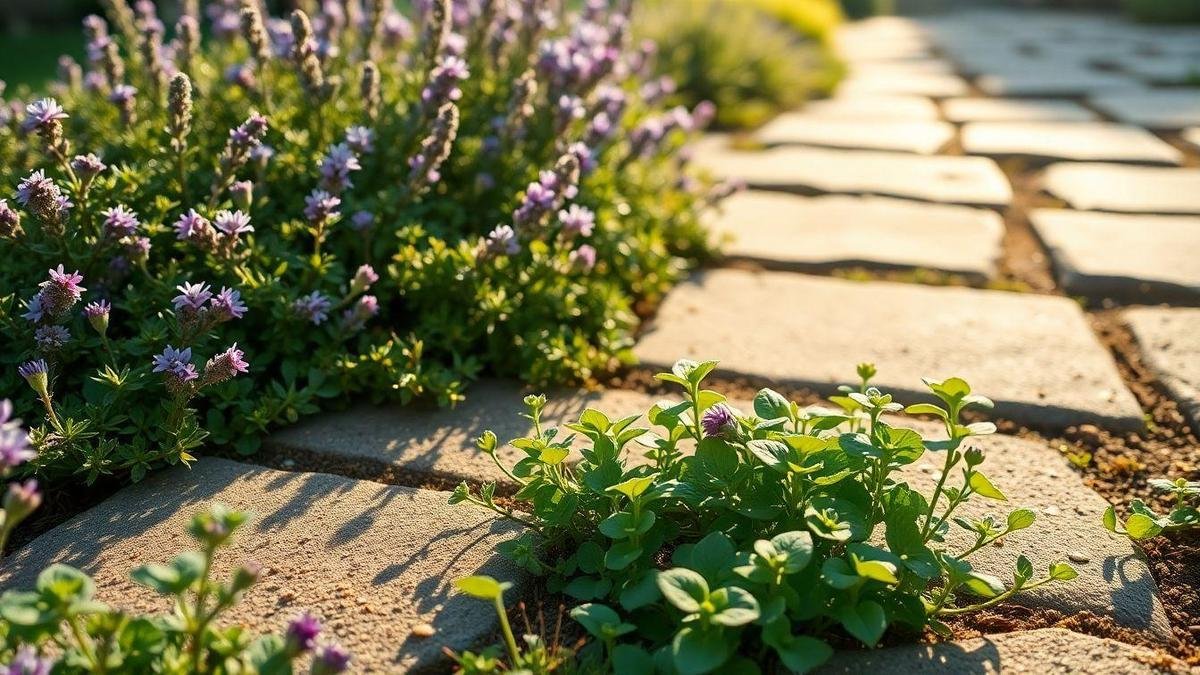 Best fragrant groundcovers for pathways I recommend using thyme and Corsican mint