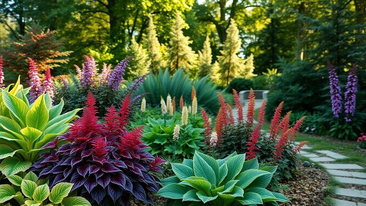 Design tricks I use to make Perennial Plants for vibrant flower gardens in shady areas pop