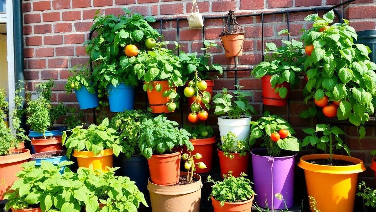 I save space with vertical container gardening edibles and stacked pots