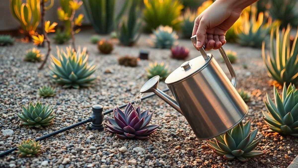My simple watering and care plan for low water succulent landscaping that won’t drown your plants