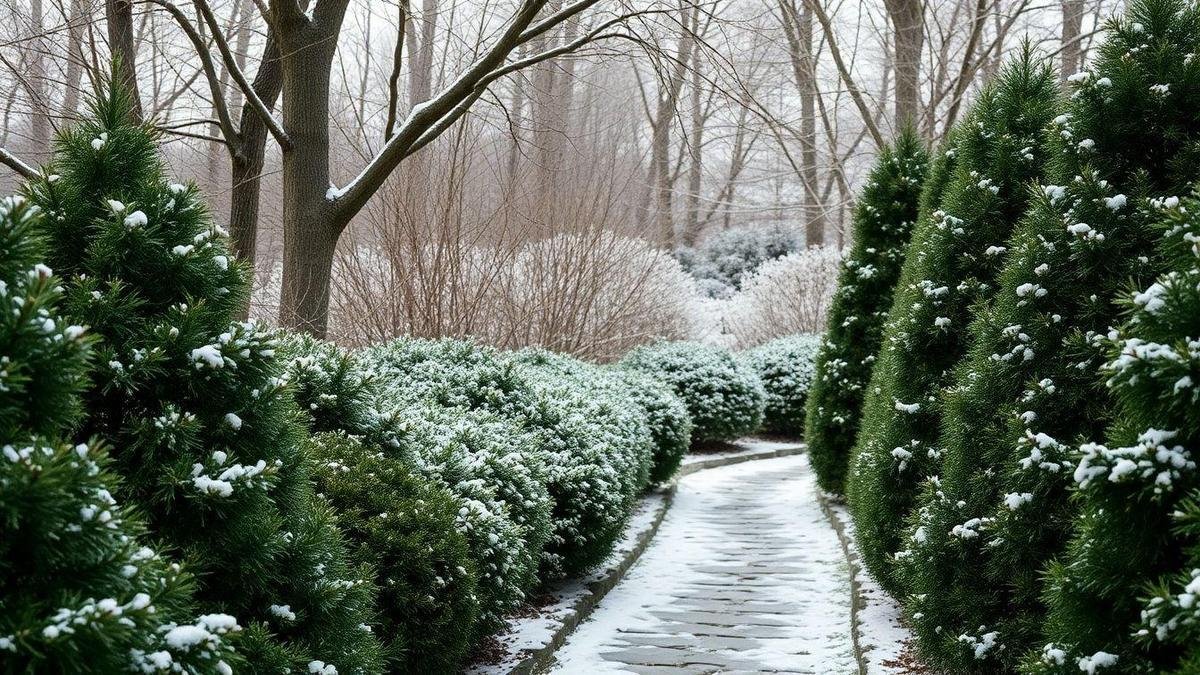 Why I plant evergreen shade shrubs for northern gardens for winter interest